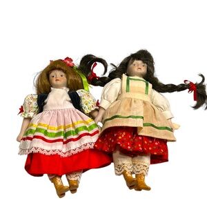 Gift World of‎ Gorham Porcelain Doll set of 2 Girl dolls or ornaments